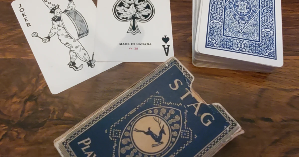Stag cards were apparently printed from the inception of the CPCC, and for many years after it was acquired by the USPCC. In later printings, the USPCC discarded the original designs of the Stag cards, in favor of Aviator bridge styled card